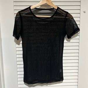 MANGOPOP NWOT Black Mesh Top M
